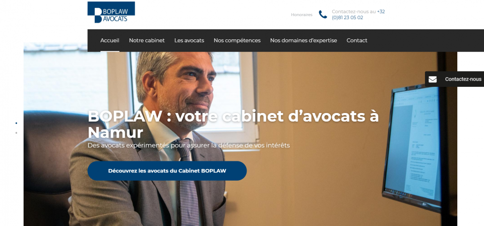 Site internet avocats boplaw namur